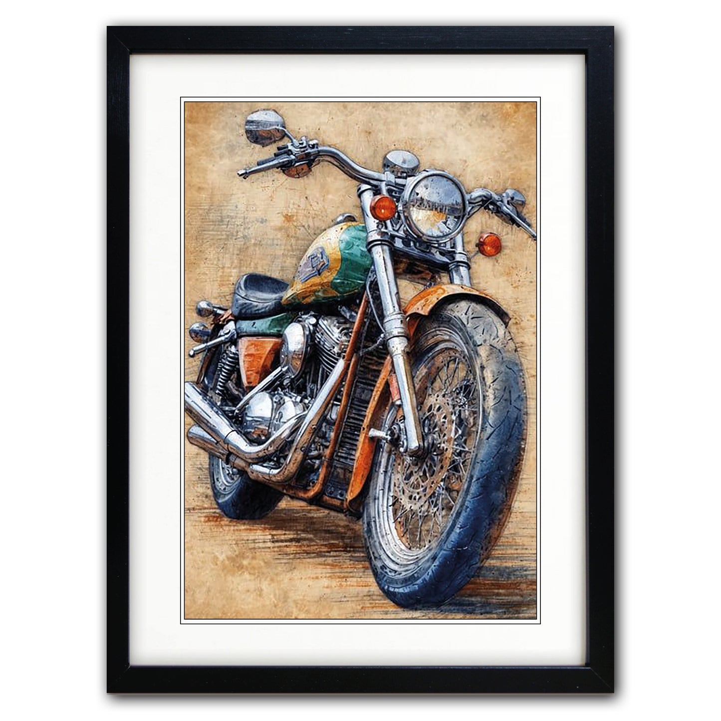 Vintage Motorbike Illustrated | A3 Art Print | No.7