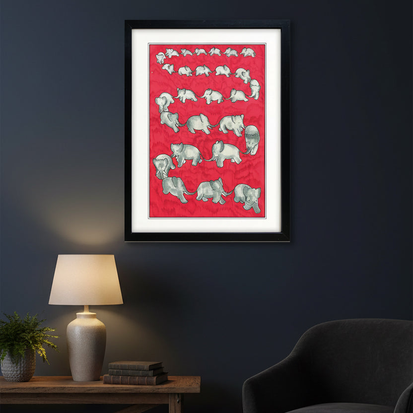 Babar the Elephant Satin Art Print | Children's Illustration | No.7