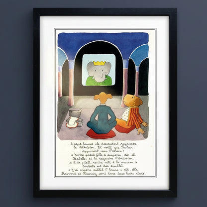 Babar the Elephant A3 Luxury Art Print | Classic Children's Illustration | No.8