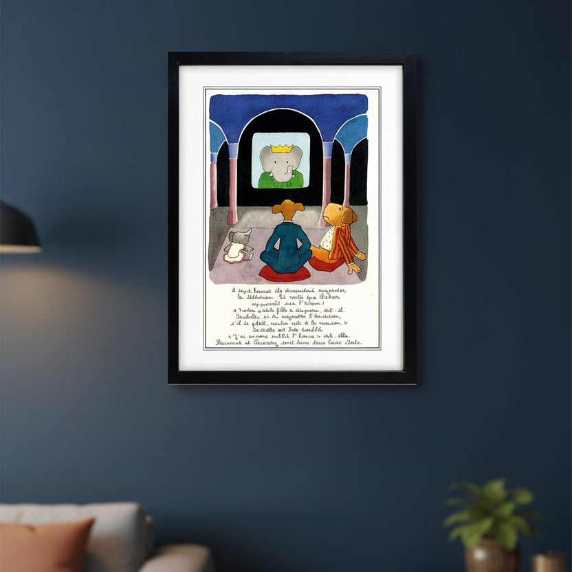 Babar the Elephant A3 Luxury Art Print | Classic Children's Illustration | No.8