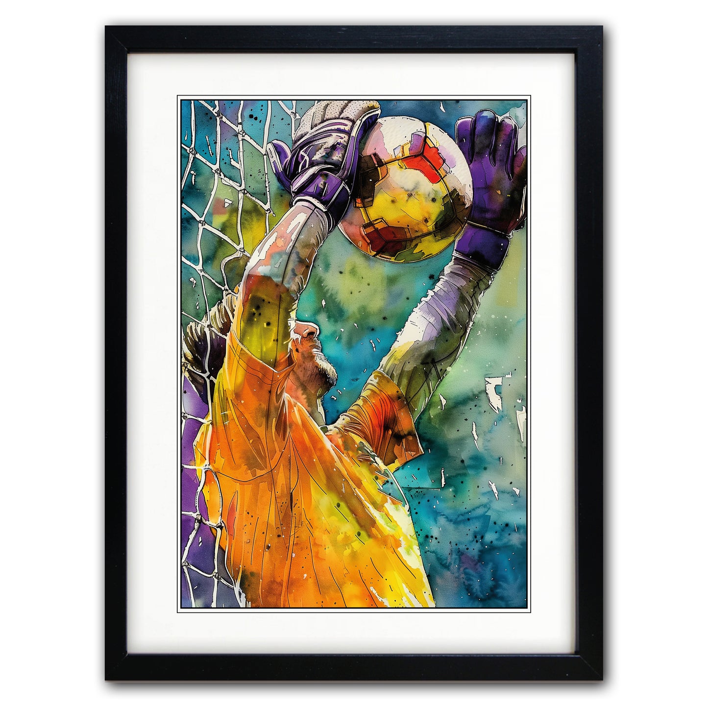 Football Water Colour Painting Art Prints | A3 Satin | No.9