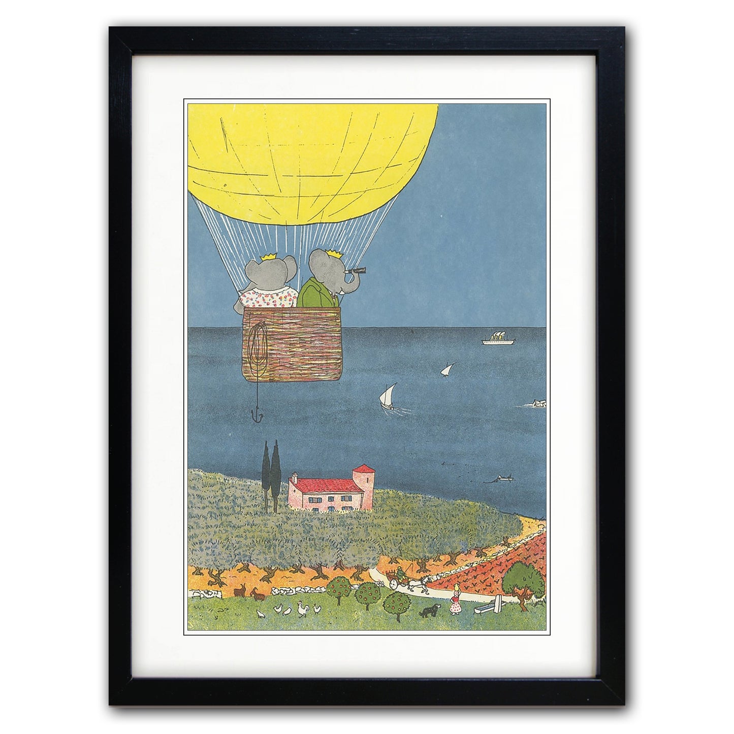 Babar the Elephant A3 Luxury Satin Art Prints | Collection of 3 | Classic Children's Gift