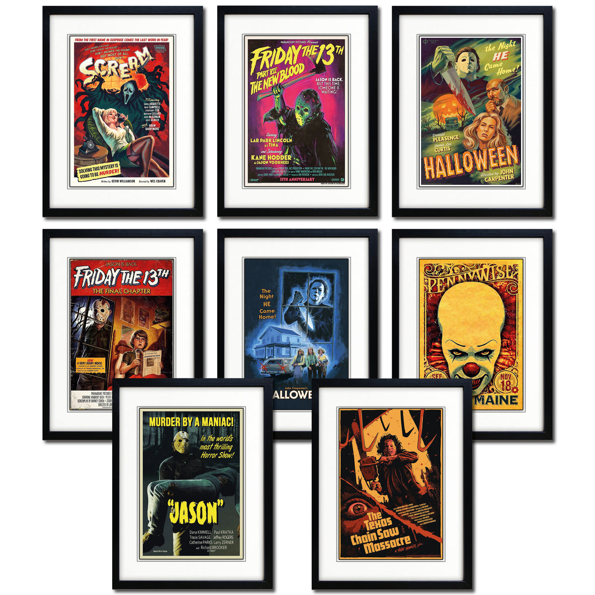 Vintage Horror Movie Posters | Digital Download PDF | Set of 8