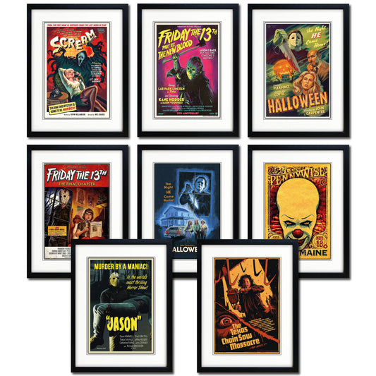 Vintage Horror Movie Posters | Digital Download PDF | Set of 8