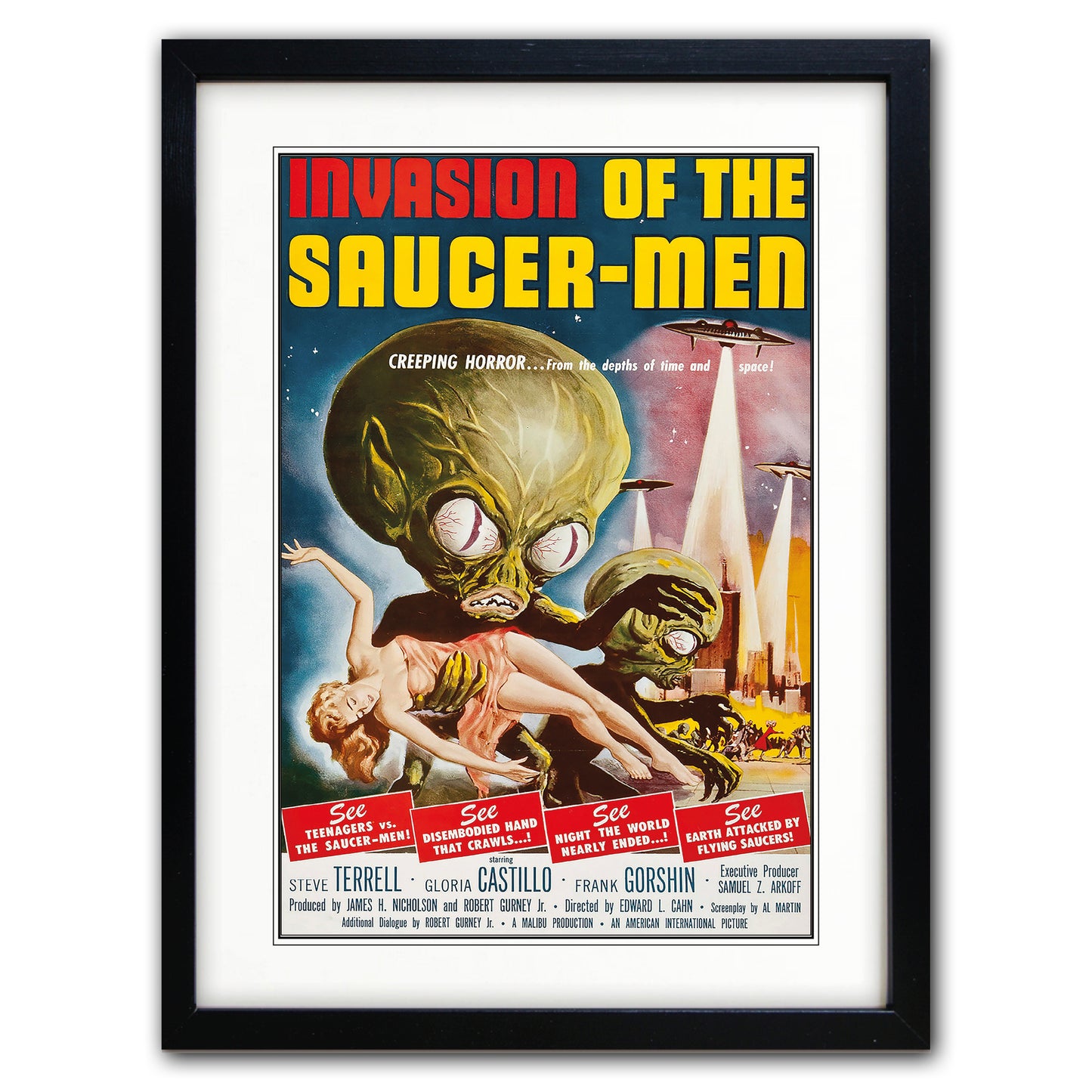 Invasion of the Saucer Men | Vintage 1950s B-Movie Film Art Print | A3