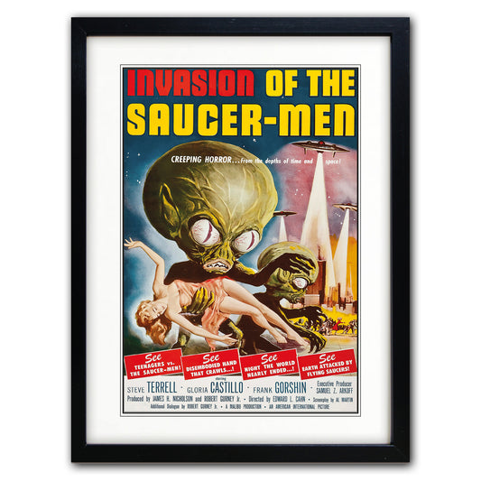 Invasion of the Saucer Men | Vintage 1950s B-Movie Film Art Print | A3