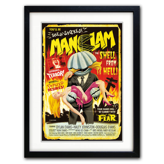 Man Clam | Vintage 1950s B-Movie Film Art Print | A3