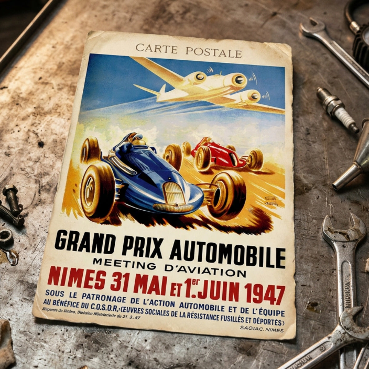 Vintage Grand Prix Racing Postcards | Pack of 8