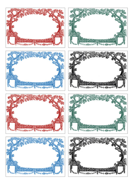 Vintage jam conserve labels for homemade jam jars, printed by Bubbadoodoo, featuring classic design and customizable text.