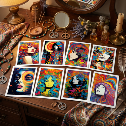 Vintage 1960s Psychedelic Kaleidoscope Postcards | Pack of 8
