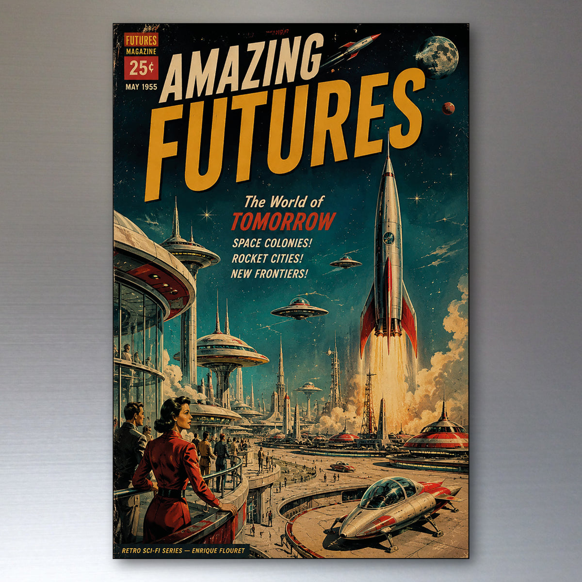 Vintage Sci-Fi Comic Book Fridge Magnets | Set of 8 | no.14