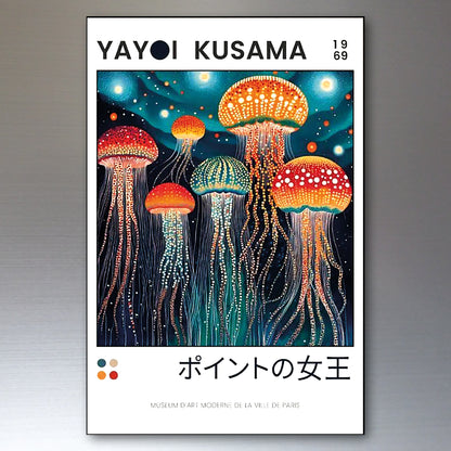 Yayoi Kusama Japanese Pop Art Fridge Magnets | Set of 8