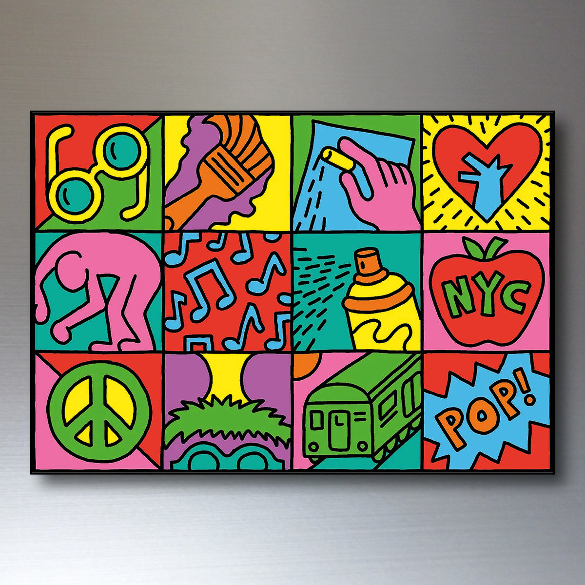 Keith Haring Graffiti Pop Art Fridge Magnets | Set of 8 | No.1