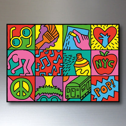 Keith Haring Graffiti Pop Art Fridge Magnets | Set of 8 | No.1