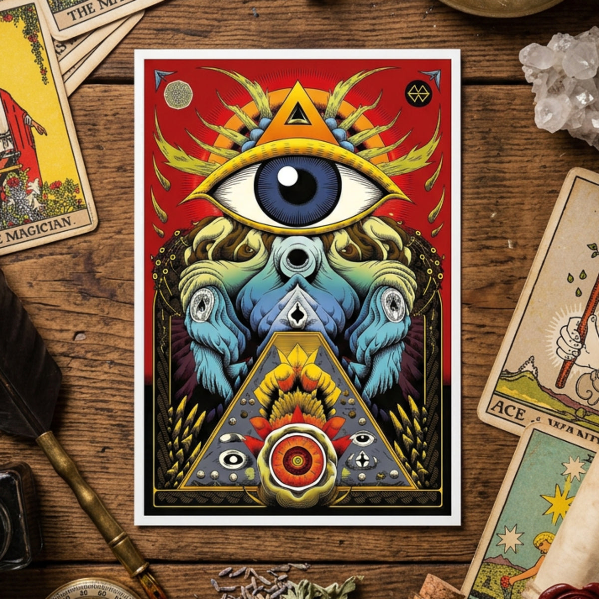 Vintage Mystic Cosmic Zodiac & Evil Eye Postcards | Pack of 8