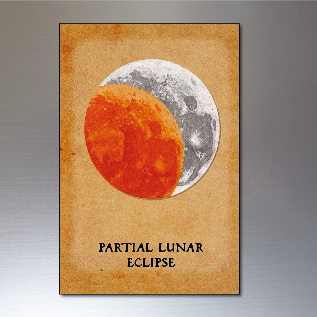 Vintage Moon Phases & Lunar Eclipse Illustrations | Fridge Magnets Set of 8