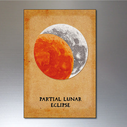 Vintage Moon Phases & Lunar Eclipse Illustrations | Fridge Magnets Set of 8