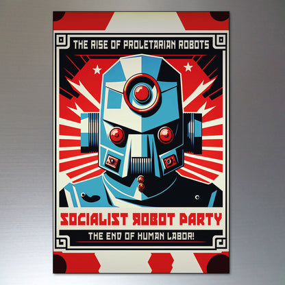 Sci-Fi Robots Futuristic Social Utopia Fridge Magnets | Set of 8