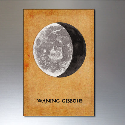 Vintage Moon Phases & Lunar Eclipse Illustrations | Fridge Magnets Set of 8