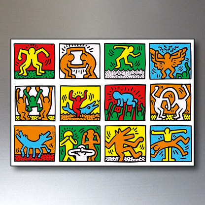 Keith Haring Graffiti Pop Art Fridge Magnets | Set of 8 | No.1