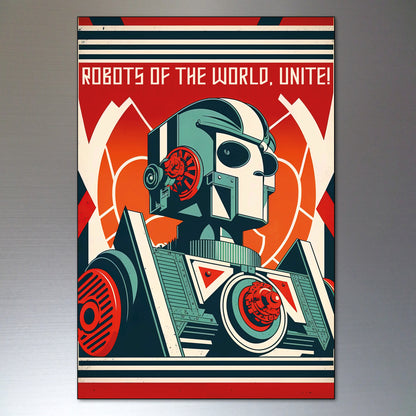 Sci-Fi Robots Futuristic Social Utopia Fridge Magnets | Set of 8