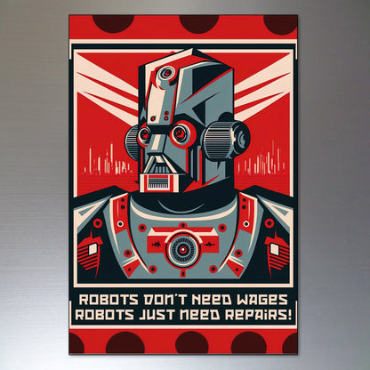 Sci-Fi Robots Futuristic Social Utopia Fridge Magnets | Set of 8