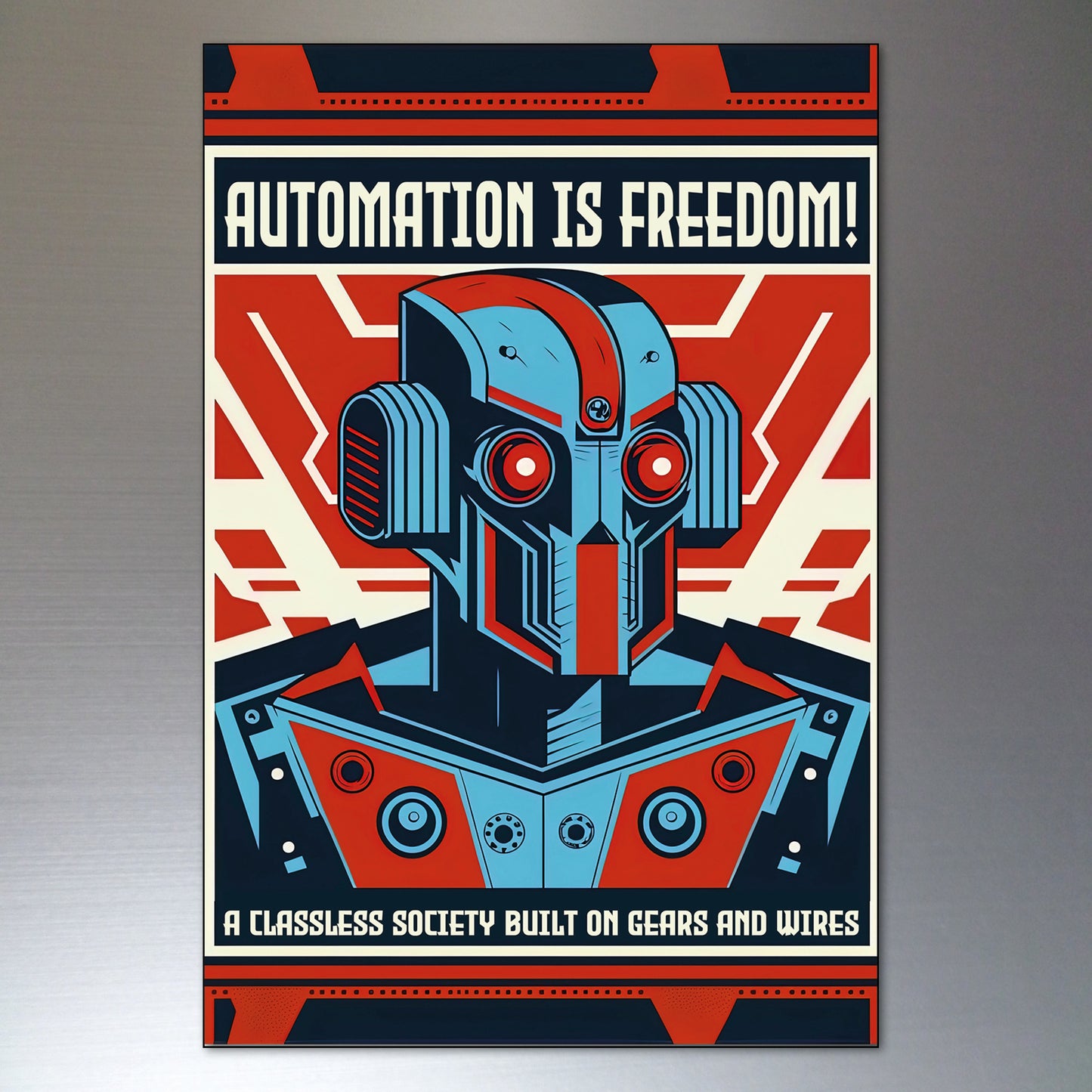 Sci-Fi Robots Futuristic Social Utopia Fridge Magnets | Set of 8