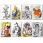 Alice in wonderland vintage illustrations from novel by c s lewis set of 8 fridge magnets