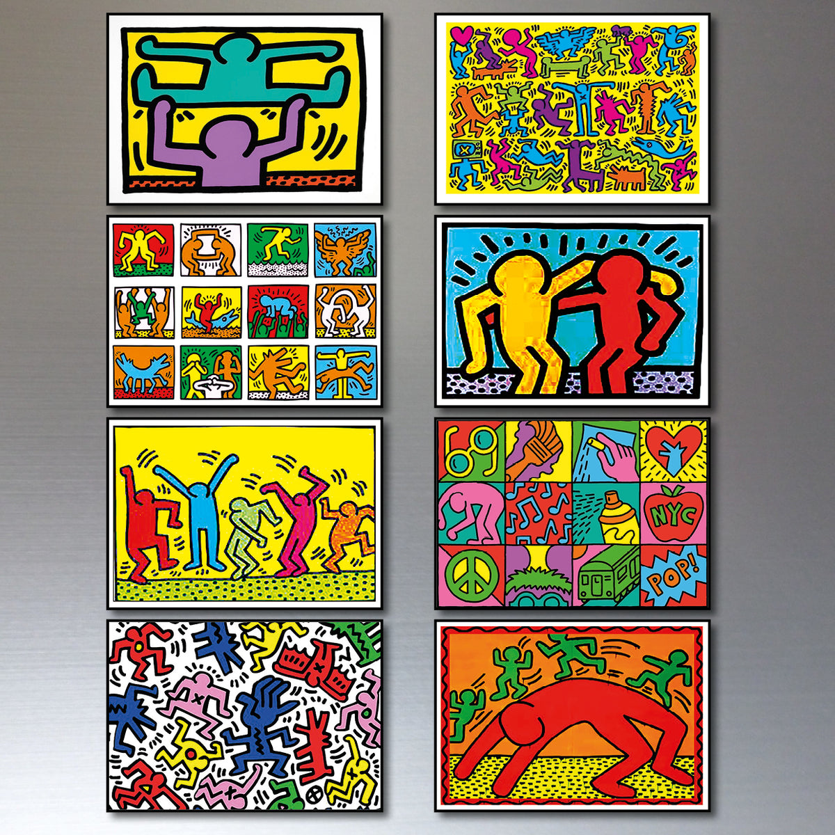 Keith Haring Graffiti Pop Art Fridge Magnets | Set of 8 | No.1