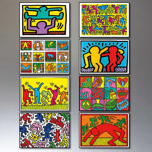 Keith Haring Graffiti Pop Art Fridge Magnets | Set of 8 | No.1