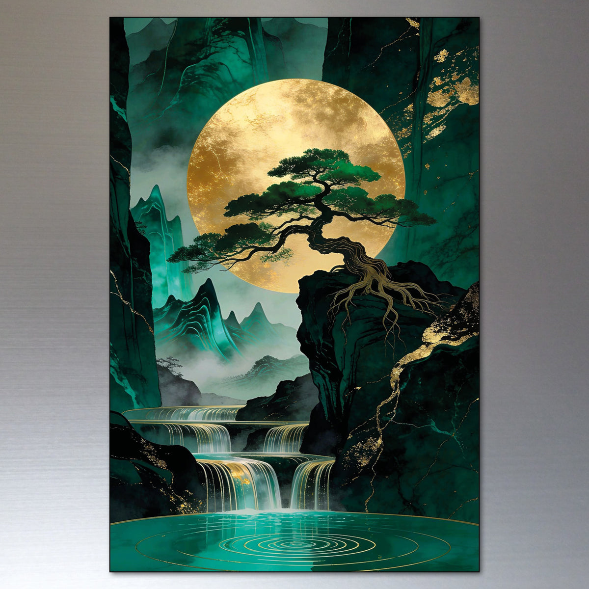 Japanese Modern Art Vintage Landscape Scenes | Set of 8 Fridge Magnets | No.4