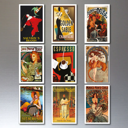 Vintage Retro Advert Fridge Magnets | Set of 9 Magnets | No.3