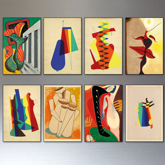 Man Ray Avant-Garde Art Fridge Magnets | Dada & Surrealist Prints | Set of 8
