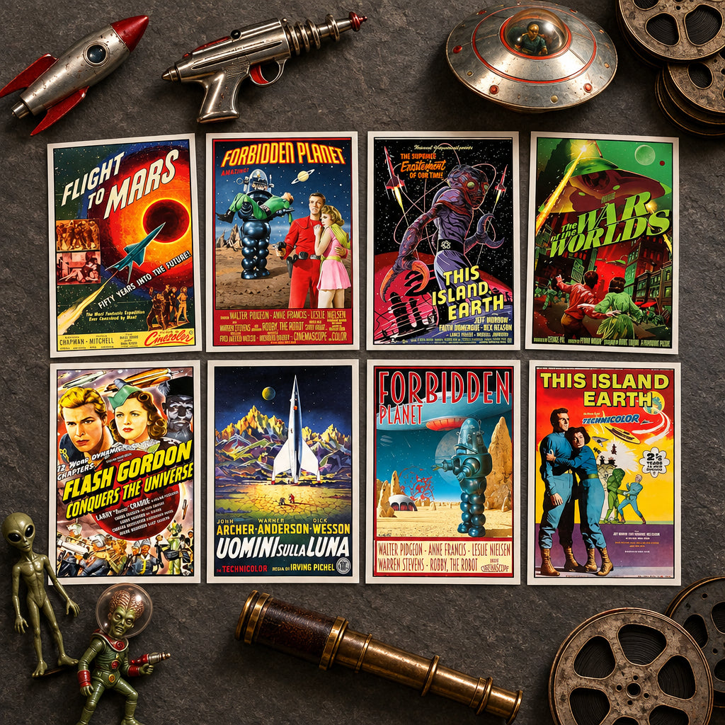 Vintage B Movie Cinema Poster Postcards | Pack of 8