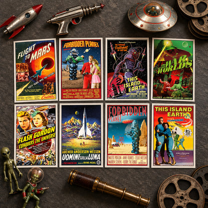 Vintage B Movie Cinema Poster Postcards | Pack of 8