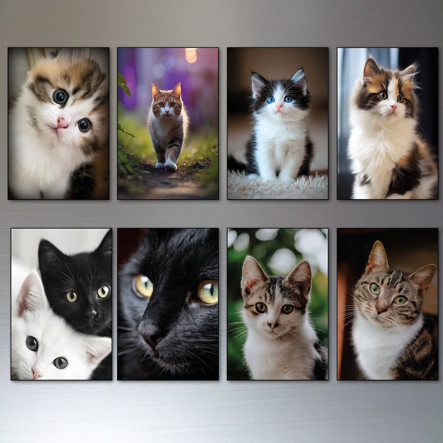 Cute Cat Fridge Magnets | Set of 8 | No.1
