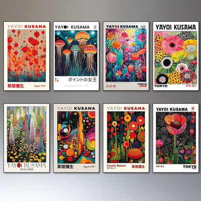 Yayoi Kusama Japanese Pop Art Fridge Magnets | Set of 8