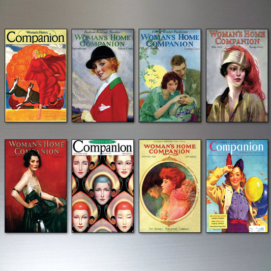 Women's Home Companion Magazine Covers | Fridge Magnets | Set of 8