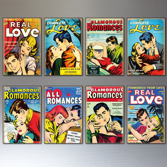 Pop Art Comic Book Strip Romance Vintage | Set of 8 | No.1