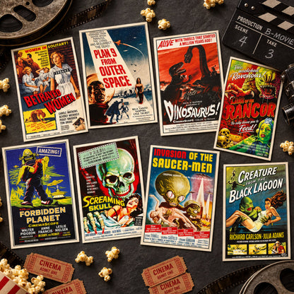 Vintage B-Movie Cinema Poster Postcards | Pack of 8 | No.2