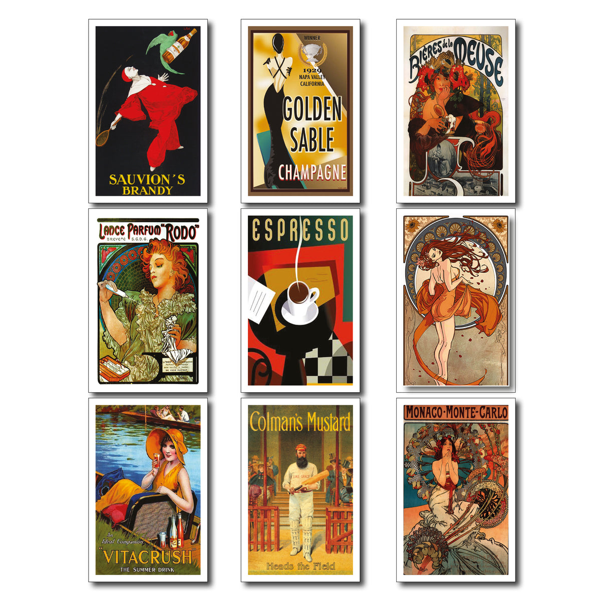 Vintage Retro Advert Fridge Magnets | Set of 9 Magnets | No.3