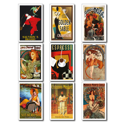 Vintage Retro Advert Fridge Magnets | Set of 9 Magnets | No.3