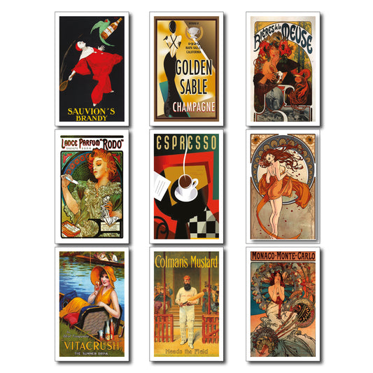 Vintage Retro Advert Fridge Magnets | Set of 9 Magnets | No.3