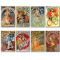 Vintage Art Nouveau Set of 8 Fridge Magnets | Alphonse Mucha | No.1