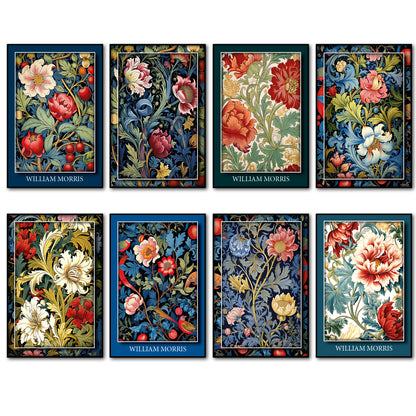 Vintage William Morris Wallpaper Designs Fridge Magnets | Set of 8