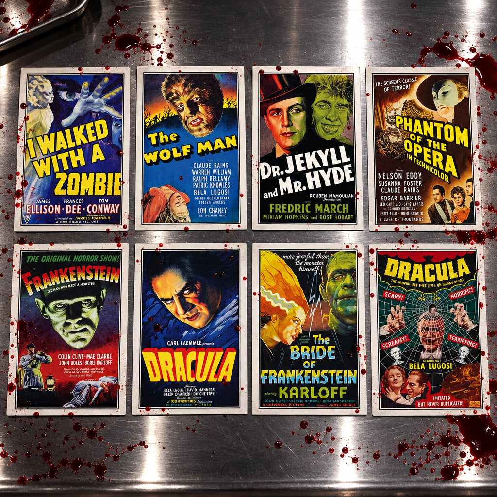Vintage B-Movie Horror Film Poster Postcards | Pack of 8