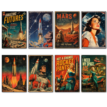 Vintage Sci-Fi Comic Book Fridge Magnets | Set of 8 | no.14