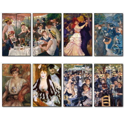 Renoir Impressionist Art Paintings | Set of 8 Fridge Magnets