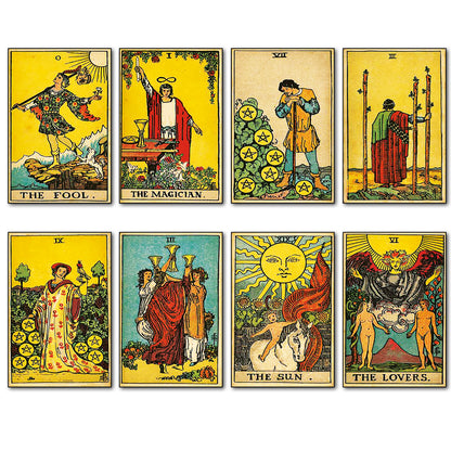 Vintage Tarot Card Fridge Magnets | Set of 8 | No.1