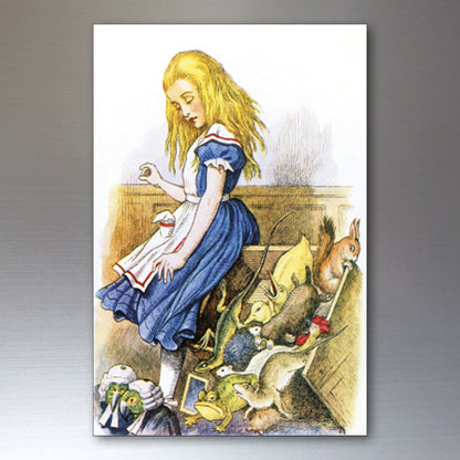 Alice in wonderland vintage illustrations from novel by c s lewis set of 8 fridge magnets